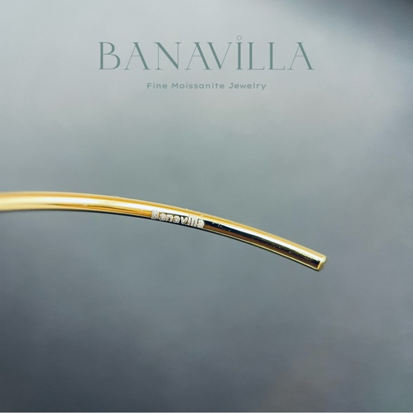 S925 with 14K Gold Plating Large Hoop Earrings 4mm Moissanite 0.6ctw - Picture 4 of 8